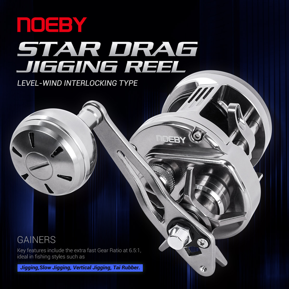 Spincast Reel - รอกตกปลา Noeby-Light Metal Jigging Reel, แรงต้านสูงสุด