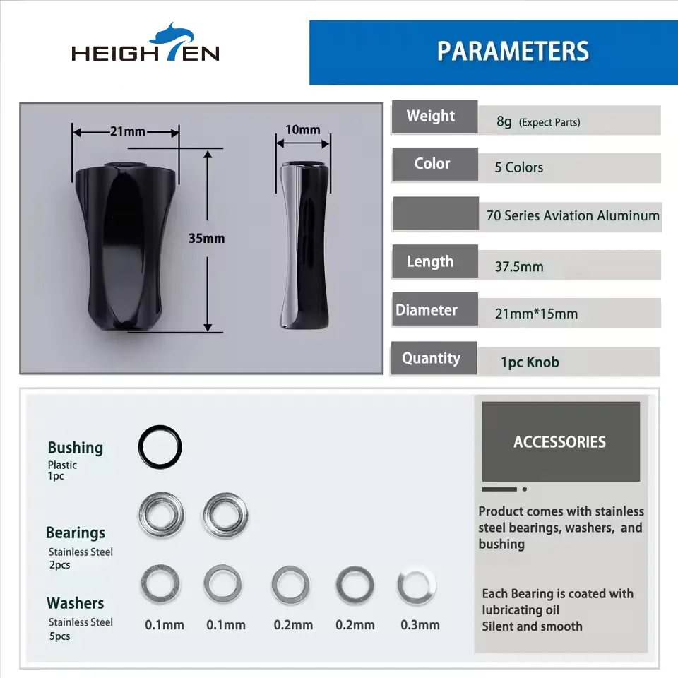 ลูกบิดอลูมิเนียมอัลลอยด์ HEIGH - Reel Drag Knob บทวิจารณ์และราคา