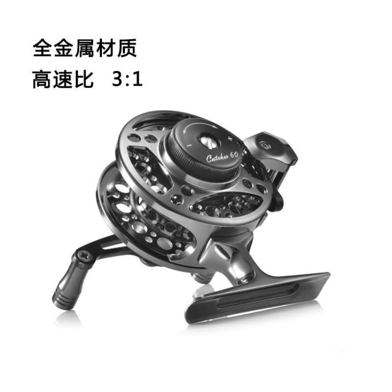 รอกตกปลาหน้าโลหะน้ำหนักเบา ฐาน - Ice Fishing Reel บทวิจารณ์และราคา